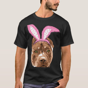 T-shirt drôle de Pâques Pitbull oreilles de lapin