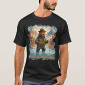 T-shirt drôle de pêche à la mouche 3D (Devant)