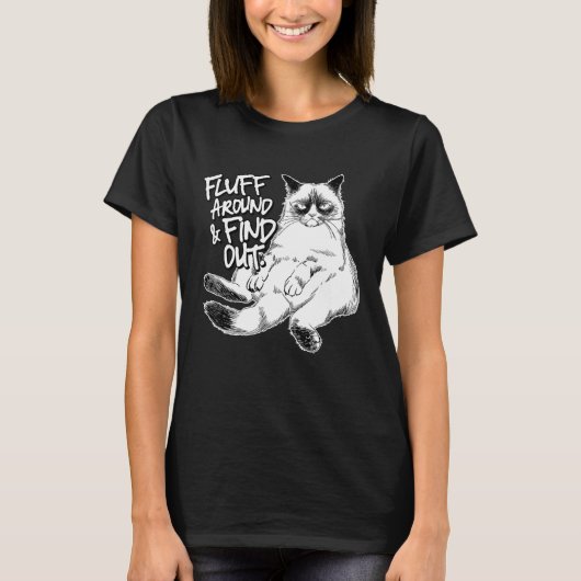 T-shirt Drôle de peluche autour et découvrez, Grumpy Kitty (Devant)