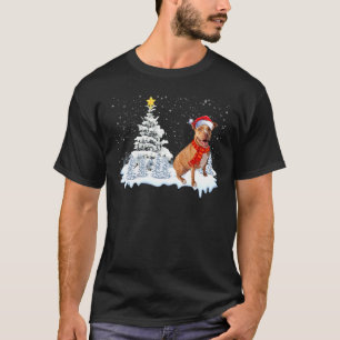 T-shirt Drôle de Père Noël Pit Bull Drôle de Sapin de Noël