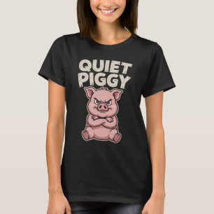 T-shirt drôle de petit cochon silencieux, cadeau d