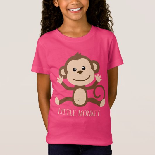 T-Shirt drôle de petit singe pour enfants (Devant)