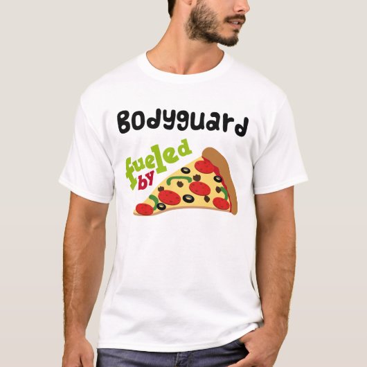 T-shirt (drôle) de pizza de garde du corps (Devant)