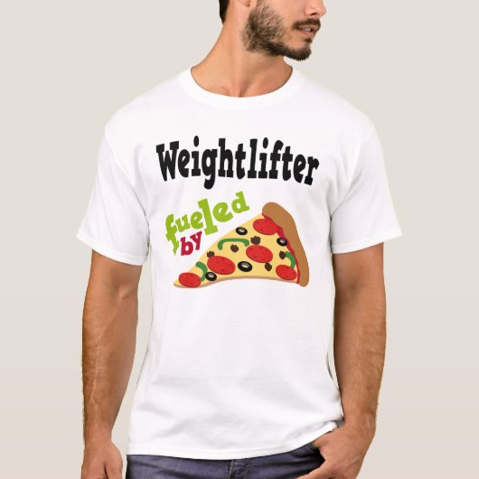 T-shirt (drôle) de pizza de haltérophile (Devant)