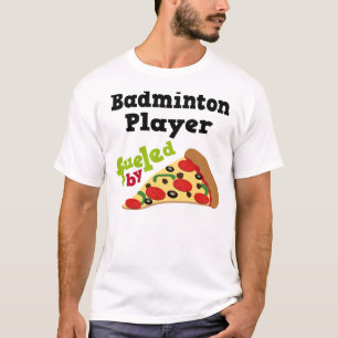 T-shirt (drôle) de pizza de joueur de badminton