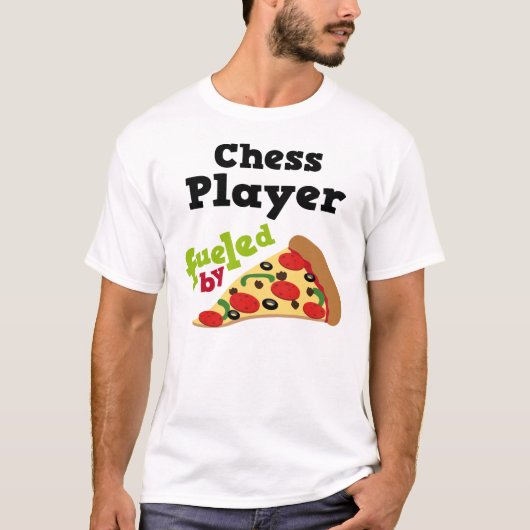 T-shirt (drôle) de pizza de joueur d'échecs (Devant)