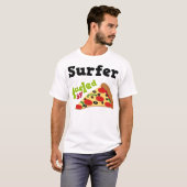 T-shirt (drôle) de pizza de surfer (Devant entier)