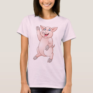 T-shirt drôle de porc de bande dessinée