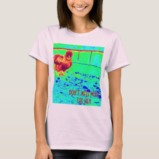 T-shirt drôle de poulet coq sassy soie