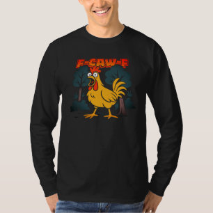 T-shirt drôle de poulet – Dessin de style comique