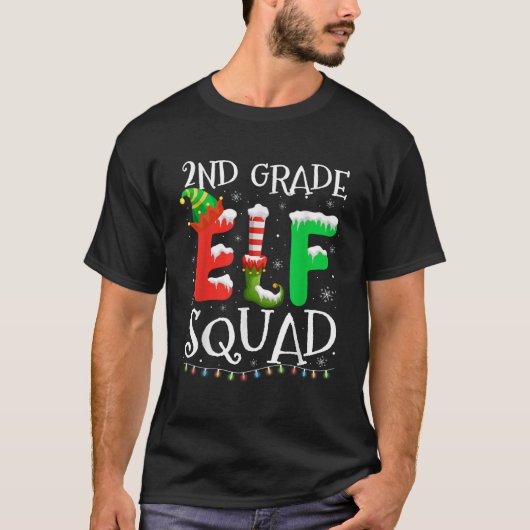 T-shirt Drôle de professeur de classe d'elfes de 2e année (Devant)