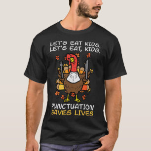 T-shirt Drole de professeur de Thanksgiving dinde Mangeons