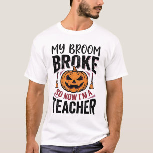 T-shirt Drôle de professeur d'Halloween Balai Cassa Concep