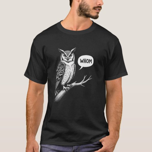 T-shirt Drôle de qui question de hibou (Devant)