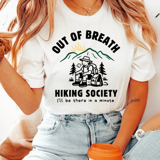T-shirt Drôle de Randonnée Hors d'Haleine Lever de Soleil