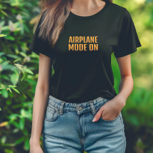 T-shirt drôle de randonnée mode avion activé orang