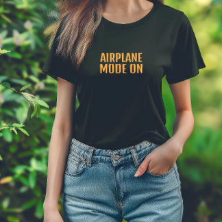 T-shirt drôle de randonnée mode avion activé orang