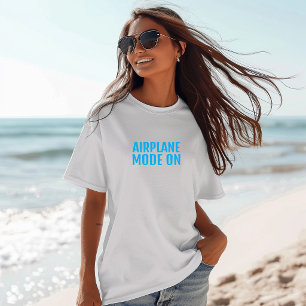 T-shirt drôle de randonnée mode avion activé turqu