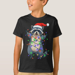 T-shirt Drôle de Raton Laveur Chapeau de Père Noël Arbre d