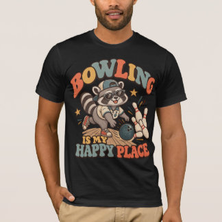 T-shirt drôle de raton laveur de bowling – Vintage