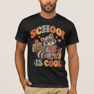 T-shirt drôle de raton laveur de l'école – Amuseme
