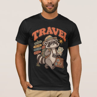 T-shirt drôle de raton laveur de voyage – Aventure