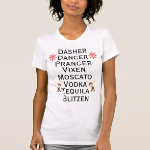 T-shirt drôle de renne et de boisson alcoolisée