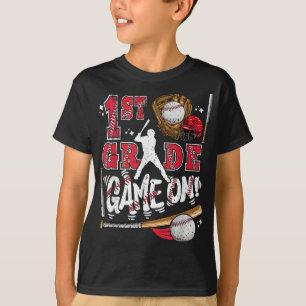 T-shirt Drôle De Retour À L'École 1Ème Classe De Baseball 