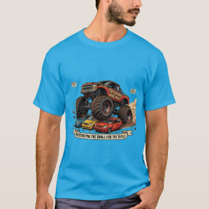 T-shirt drôle de roue de secours de camion monstre