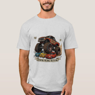 T-shirt drôle de roue de secours de camion monstre