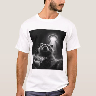 T-shirt drôle de selfie de raton laveur de pizza U