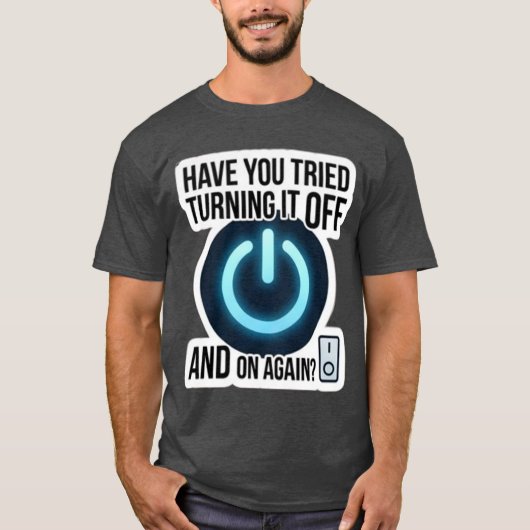 T-shirt drôle de soutien technique informatique : (Devant)