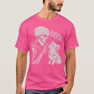 T-shirt Drôle de squelette main gothique boop Corgi chien