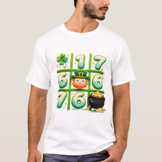 T-shirt Drôle de St Patricks Day 6 7 Cœur Tic Tac Toe