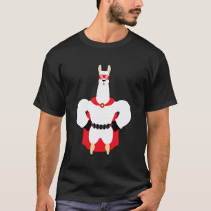 T-shirt Drole de super héros à cape lama alpaga garçon, fi