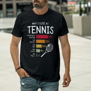 T-shirt Drôle de Tennis Rétro – “Pourquoi je perds au tenn