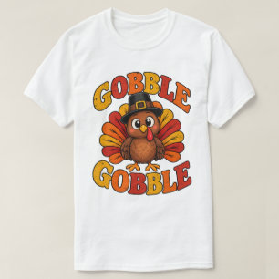 T-shirt Drôle de Thanksgiving Cot Cot Dinde Pèlerin