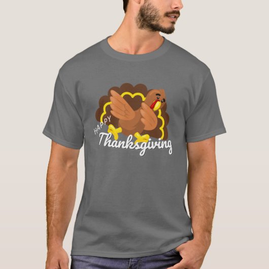 T-shirt drôle de Thanksgiving dabbing dinde (Devant)