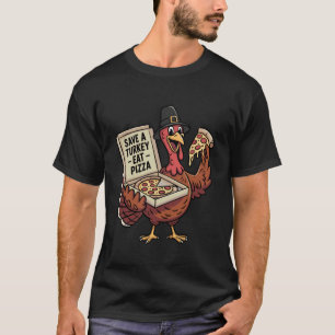 T-shirt Drôle de Thanksgiving Sauver une dinde Manger des