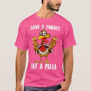 T-shirt Drôle de Thanksgiving Sauver une dinde Manger une