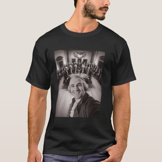 T-shirt Drôle de Thomas Jefferson Selfie Déclaration d'Ind (Devant)