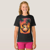 T-shirt Drôle de vacances d'été rétro pour chat (Devant entier)