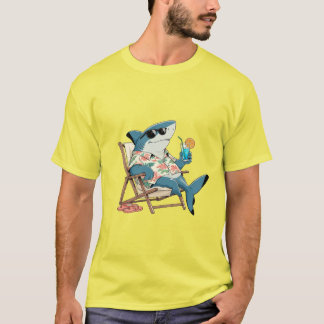 T-Shirt Drôle de Vacances Requin