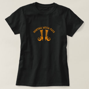 T-shirt drôle de visage de sorcière reposant Hallo