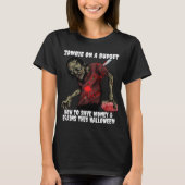 T-shirt Drôle de Zombie Avec un Budget Halloween (Devant)