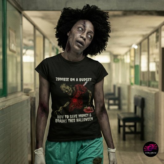 T-shirt Drôle de Zombie Avec un Budget Halloween