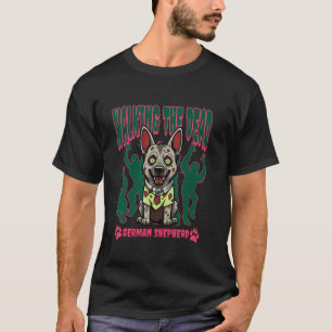 T-shirt Drôle de zombie mignon berger allemand et danse zo