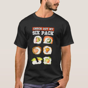 T-shirt Drôle Découvrez Mon Pack Six Sushi Japonais Lover