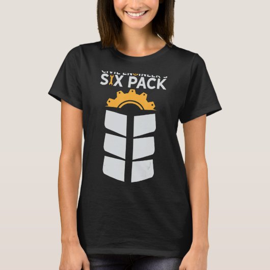 T-shirt Drôle Découvrez My Six Pack Civil Engineer's Six P (Devant)