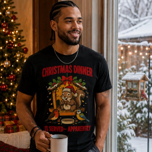 T-Shirt drôle d'écureuil de dîner de Noël